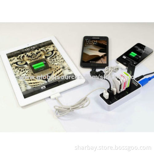 4-port USB 3.0 hubs, charger for iPhone/iPad, 12V/5A power adapter, compatible with USB 2.0/USB 1.1
